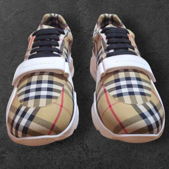 Burberry Regis Check Trainer | Heritage Plaid Sneakers - Size 12 - Picture 3 of 7